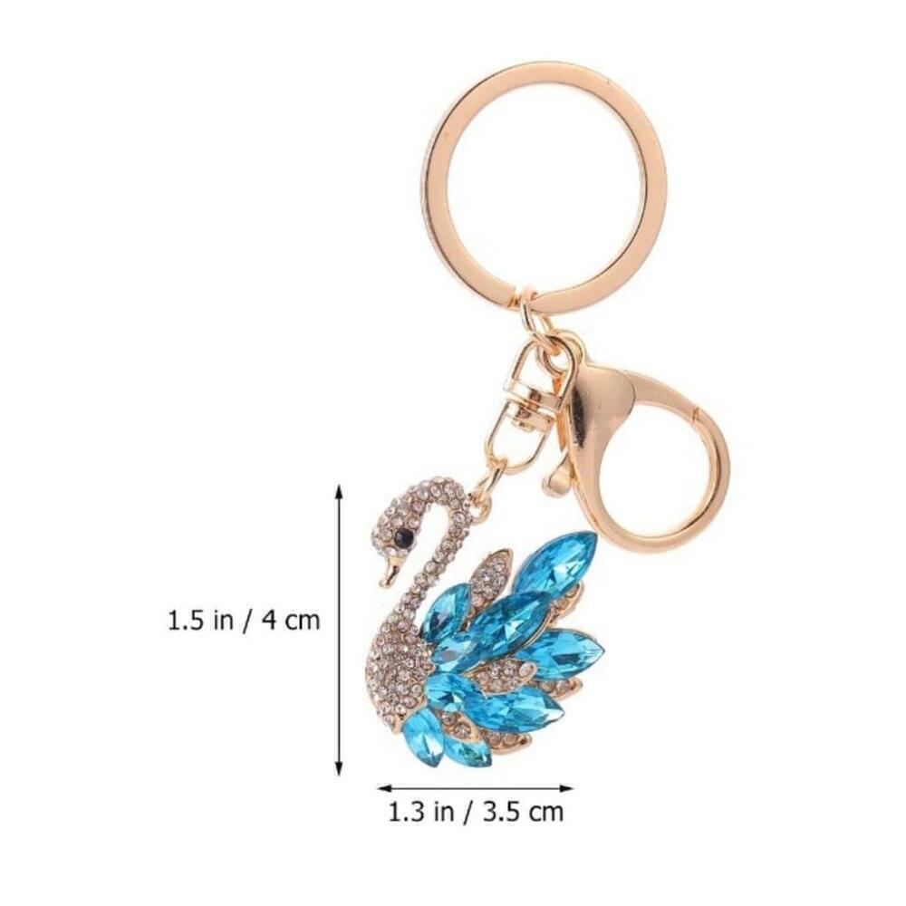 Swan Shaped Keychain In Blue - Picture 9 of 9